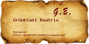 Grünblatt Beatrix névjegykártya