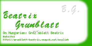 beatrix grunblatt business card